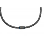 Gent's leather and blue feature necklet
